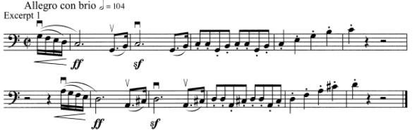 for both instruments. The same can be noted for many excerpts such as Strauss s Ein Heldenleben in example 34 and Beethoven s fifth symphony in example 36.