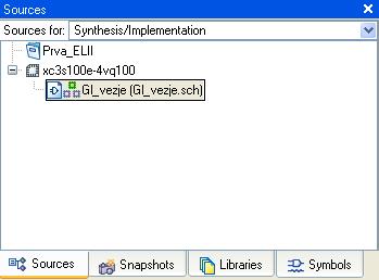 DELO S PROGRAMSKIM OKOLJEM XILINX ISE 29 3.4 Shematski opis elementa Za shematski element moramo pri ustvarjanju projekta v oknu Izbira tipa vira (Select Source Type) izbrati Shematic (slika 3.6).