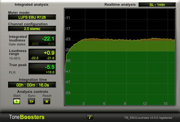 4 TB EBULoudness v3 Loudness and true-peak meter compliant with EBU R128, ATSC A/85, and ITU-R BS.1770. 4.1 Introduction The EBU published its Loudness Recommendation EBU R128.