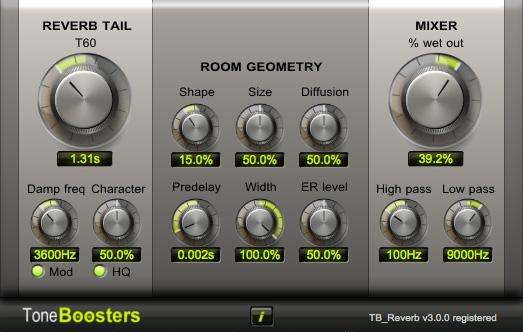 17 TB Reverb v3 17.1 Introduction TB Reverb is a versatile room acoustic simulation and reverberation algorithm.