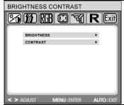 Brightness / Contrast (Ill.: OSD menu brightness / contrast) brightness Adjust the brightness of your TFT display with the keys and. contrast Adjust the contrast of your TFT display with the keys and.