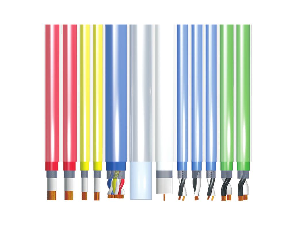 Cicoil extruded flat cables are defined as a group of conductors (electrical, liquid or gas tubing, fiber-optics) aligned in parallel, and completely, seamlessly encapsulated in an insulating,