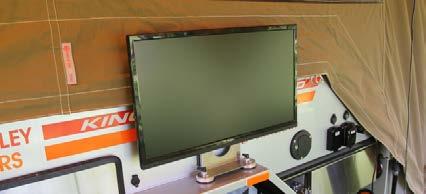 9 Offroad Camper Trailer Multimedia Guide Cose up Images 24 flat screen TV down screen - sit