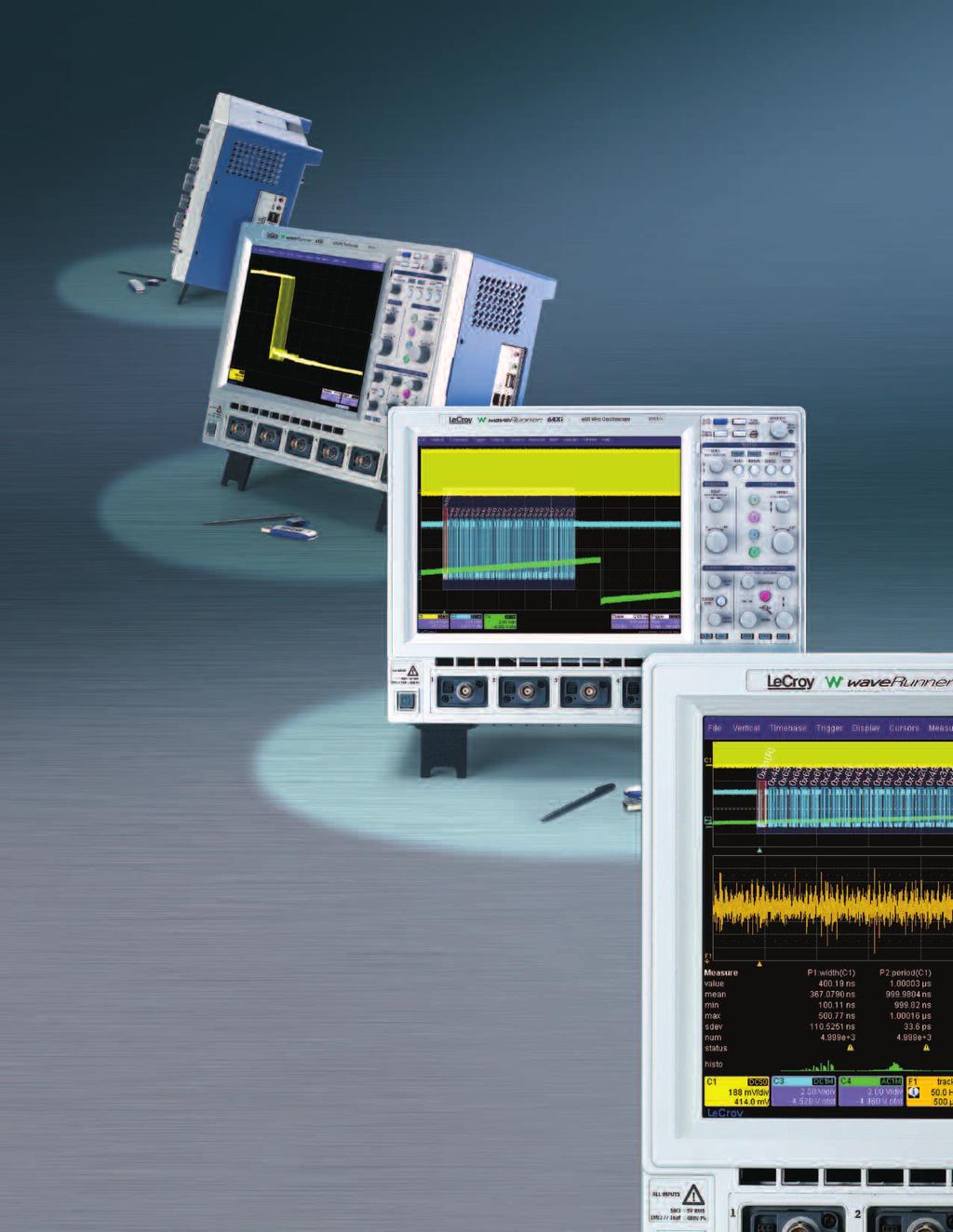 WaveRunner Xi is the most complete problem solving oscilloscope from 400 MHz to 2 GHz with great performance, an unbelievable big display/small footprint form factor, and a multitude of fast viewing,