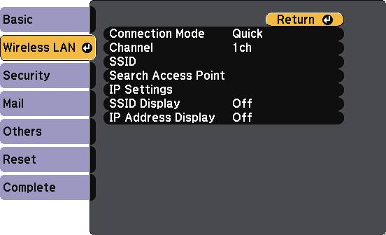 Projector Network Settings - Network Menu 110 Downloded from www.vndenborre.be s Network > Network Configurtion > Bsic Setting Options Description Disply LAN Info.