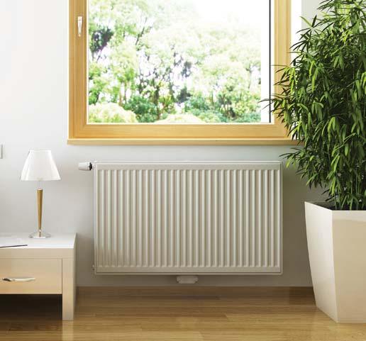 H RADIK VKM8 Description Model RADIK VKM8 is a panel heating radiator in version VENTIL KOMPAKT which allows bottom middle or bottom right connection to the heating system.