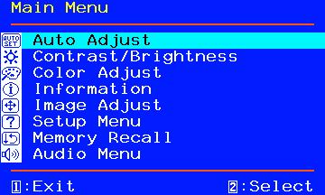 4.4. OSD Function OSD Menu Main Menu: (For audio model: 178MP)