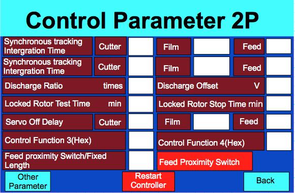 Control Parameter Screen 2P Display/Set Button Synchronous Tracking Integration Time Set the Synchronous Tracking Integration Time Display/Set Button Cutter Set the Synchronous Tracking Integration