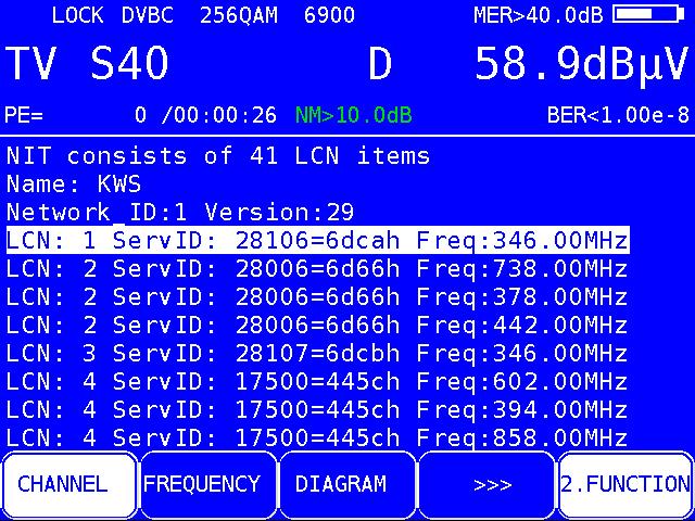 Chapter 12 - MPEG Decoder 99 If the NIT includes more than 8 entries, you can use the / keys to scroll between the individual pages in the list. 12.3 Logical Channel Numbering (LCN-List) For a suitable receiver, the order of the stations can be controlled using the logical channel descriptor (LCD) which is transmitted within the NIT.