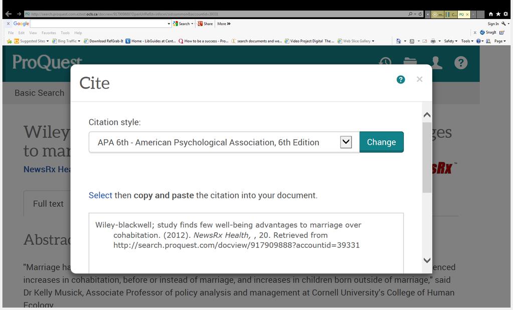 Citation help You need to know the APA