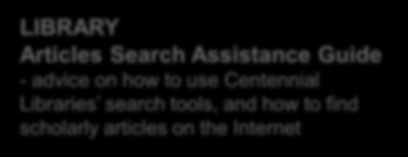 Centennial Libraries search tools,