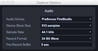 7 Capture 7.2 Start Page Audio Options Timeline Sync Options Audio Device. At the top of the Audio Options, you will find the Audio Device menu. This is the same menu that is on the Start page.