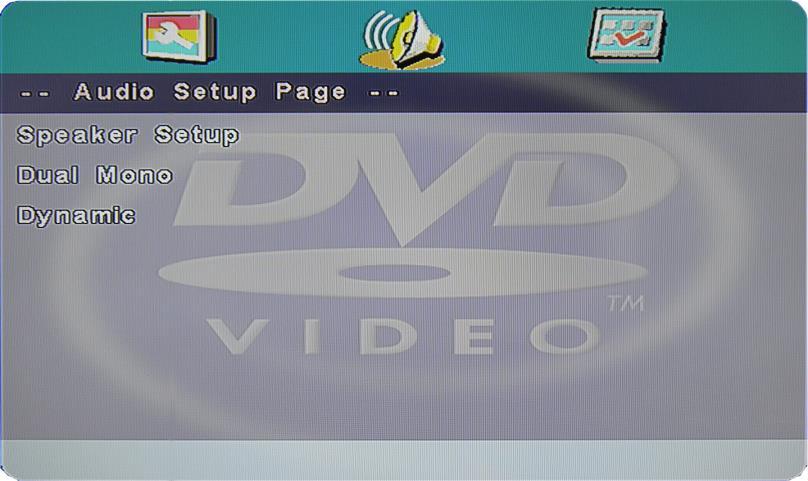 2. Audio Setup Page a. Press the D.SETUP button and then press the / to display the AUDIO SETUP PAGE when you are in DVD mode and press ENTER. b. Press the / button to select options in the menu. c.