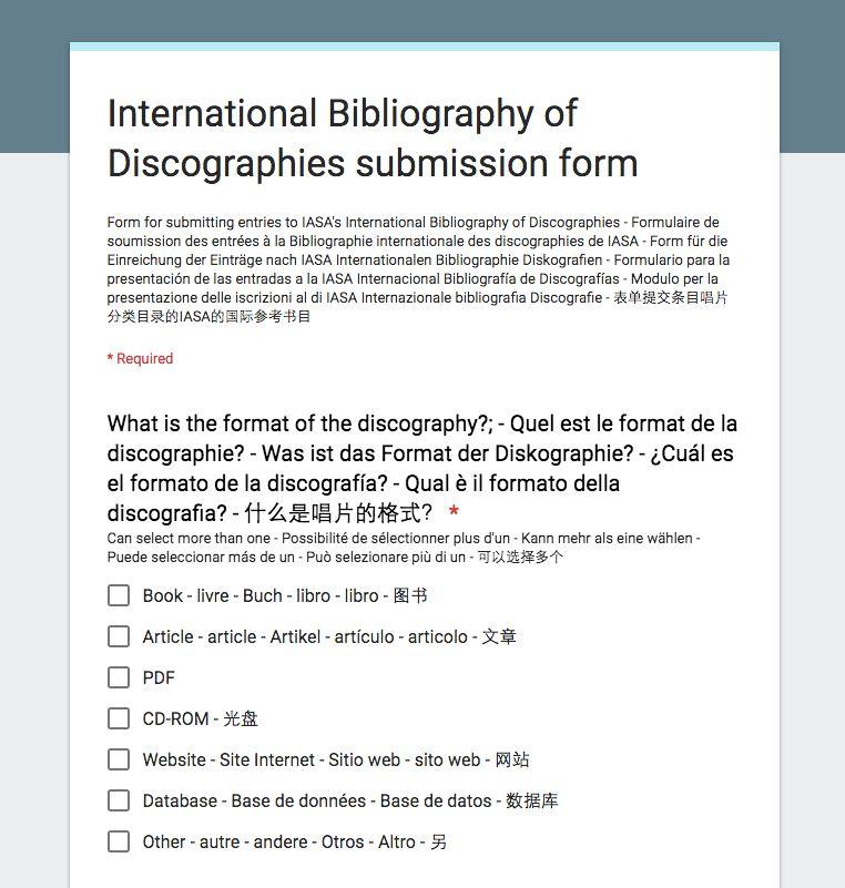 Submitting Entries to the Bibliography