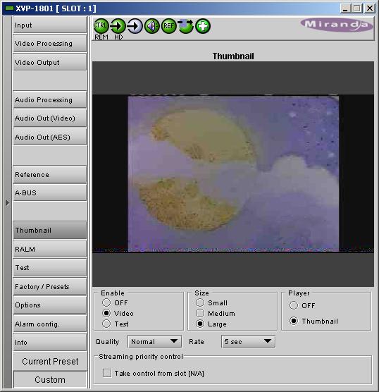 3.5.10 The Thumbnail group The thumbnail area displays thumbnail images for the inputs and outputs selected in the Player area.