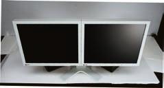 Height is adjustable in six stages and cable housing in the back of the stand contributes to a clutter-free desktop.