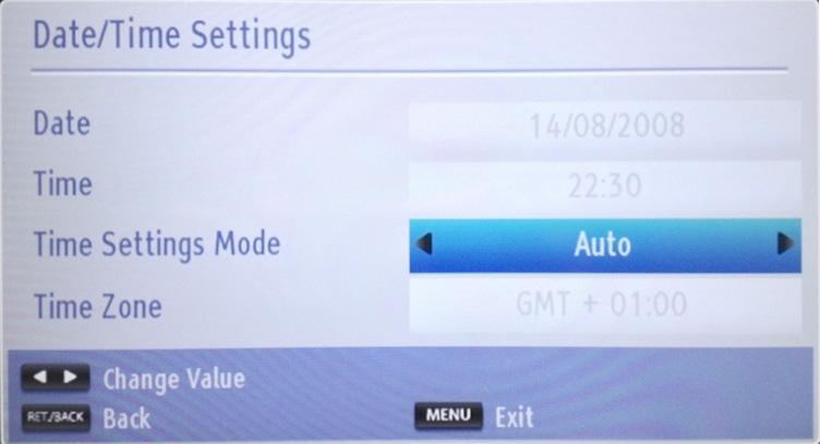 Setting Timers, Setting Date/Time English Timers To view Timers menu, press MENU button and select Settings by using Left or Right button. Press OK button to view Settings menu.