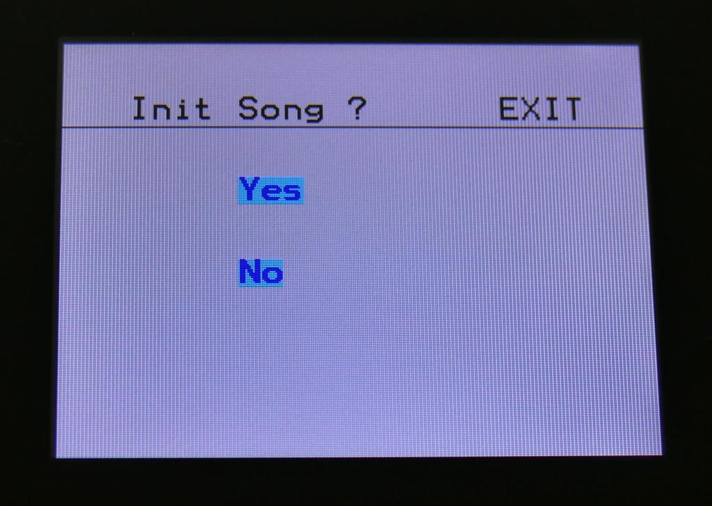 LD3 will now ask you to confirm. Press Yes to initialize the currently selected song and return to the previous page, or press No just to exit, without initializing.