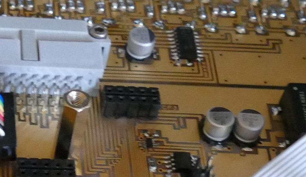Near the connector to the knob board, are the