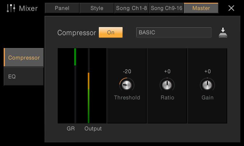 Editing the Volume and Tonal Balance (Mixer) Master Compressor (only for CVP-609) Compressor is an effect commonly used to limit and compress the dynamics (softness/loudness) of an audio signal.