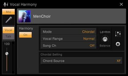 Vocal Harmony Settings Editing the Vocal Harmony Type (CVP-605) By editing the parameters of the preset Vocal Harmony type, you can create your original Vocal Harmony type.