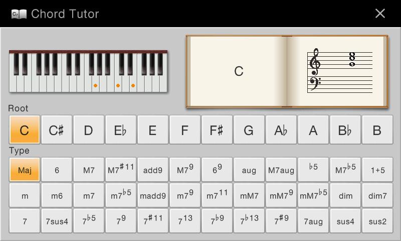 Learning How To Play Specific Chords (Chord Tutor) If you know the name of a chord but don t know how to play it, this function indicates you the notes you should press.