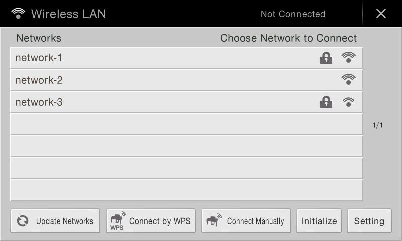 Wireless LAN Settings This icon is shown only when the USB Wireless LAN adaptor (which may not be included depending on your area) is connected to the [USB TO DEVICE] terminal.