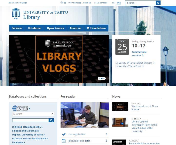 INFORMATION ON THE LIBRARY HOMEPAGE Click to