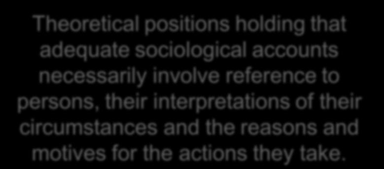 Methodological Individualism: Theoretical positions