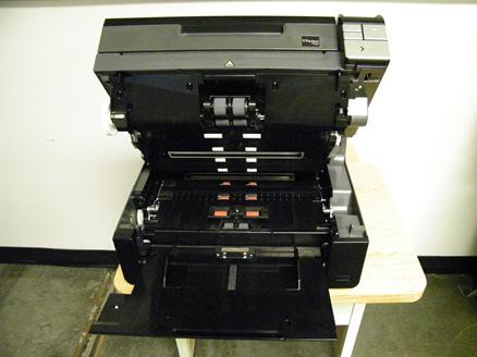 The back side of the scanner has a USB connection and a power connection. These connections are made during the initial install and are not changed during normal use.