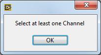 If you forget to select channel before saving data proper window will pop up. 2.5 Program Control Section Select here program language from dropdown box.
