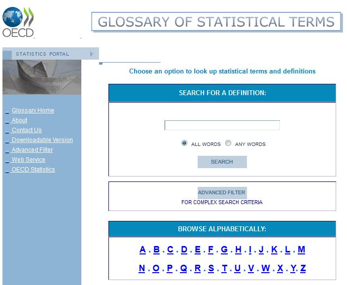 Searching : how Use a Thesaurus or a Glossary to find the proper statistical terms.