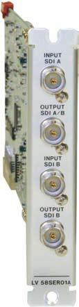 DIVERSIFIED UNITS FOR VARIOUS APPLICATIONS LV58SER01A SDI INPUT This unit is an SDI input unit that is installed in a LV5800 input slot.