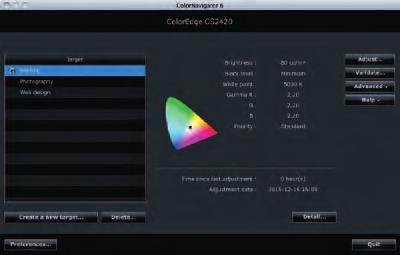 Simply select the desired preset, click "Adjust", and ColorNavigator 6 will begin calibrating your monitor.