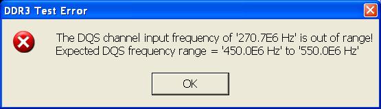 Common Error Messages 17 Frequency Out of Range Error You are allowed to type in the DUT data rate for the Advanced Debug Mode tests.