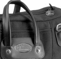 patches of double-stitched genuine leather plus rivets Extra protection by double sewing of heavy used parts bell protection by sewn in, round hardboard Précieux Brass Bags Premium Line RB 20100 B