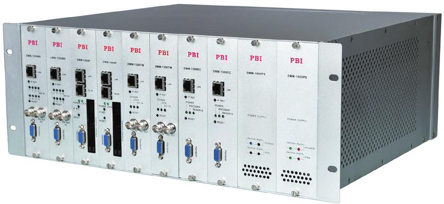 Main Feature DMM-1000 Compact Modular Digital TV Headend DVB, DVB-S, DVB, DVB2/T IRD modules with CI DVB-S/S2T/T2 to DVB QAM and DVB COFDM trans-modulator module MPEG-2, H.