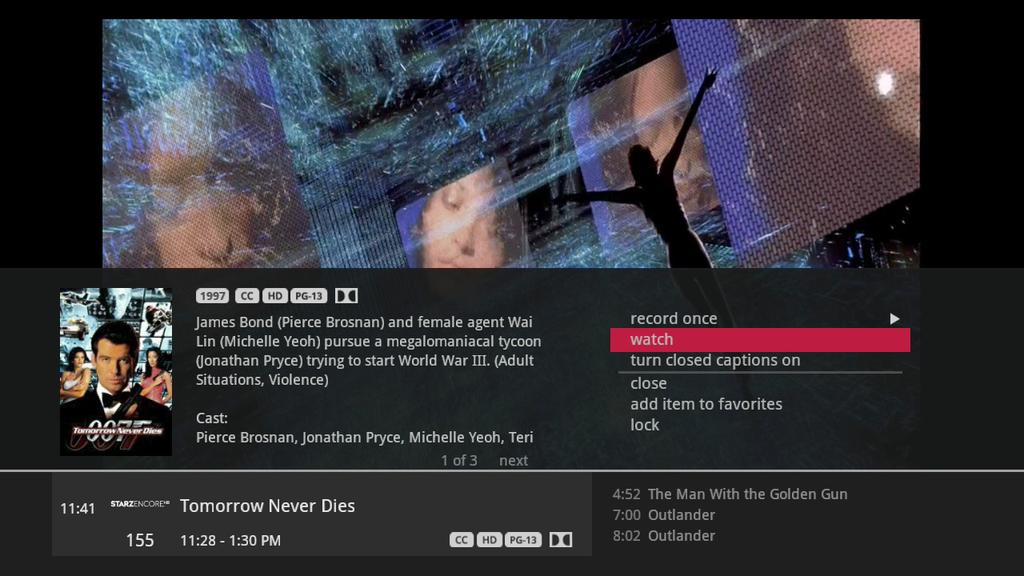 See All Times One of the options you ll see in a show s action menu is See All Times. Select it to see a list of all of the times that the selected show airs.
