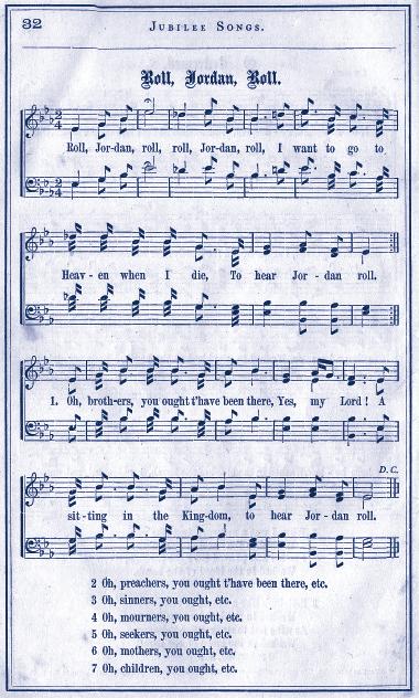 Seward (1872a) Marsh (1875) The chorus begins in unison. The sopranos and altos begin, followed by the basses (and tenors?) in the second measure, singing a slide from Eb to Db.