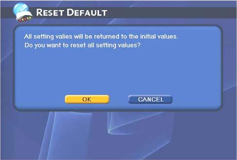 TV(DVB-T) Menu Operations Reset Default You can