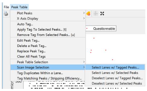 examine using Inspect feature to make sure they are noise Deselect all peaks in