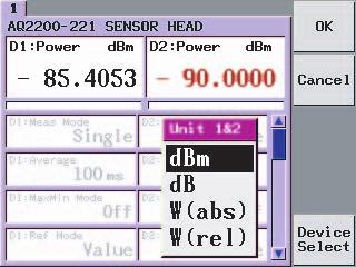 4.1 Power Measurement by Optical Sensor Module 1. When the function setup popup screen appears, <Device Select> is shown. 2. Press <Device Select>.