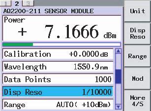 4.1 Power Measurement by Optical Sensor Module Changing the Number of Power Display Digits The power up to 1/10, 1/100, 1/1000, or 1/10000 decimal place can be displayed.
