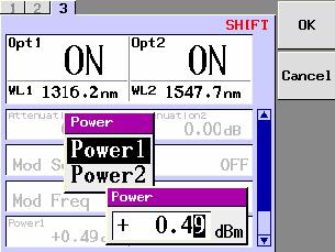 Press <Power> or move the cursor using the cursor key to Power and press the [ENTER] key. 5 3. The Power popup screen will appear.