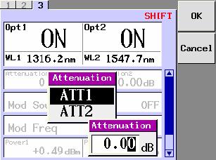 (The following describes the operation on the DETAIL screen.) 2. Press <Att> or move the cursor using the cursor key to Attenuation and press the [ENTER] key. 3.