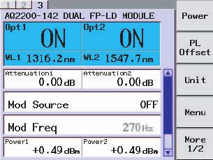 5.3 Optical Output by DUAL FP-LD Light Source Module 1. Press the [DETAIL] key to display the DETAIL screen or SUMMARY screen.