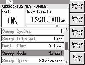 6.2 Excutes the Sweep The Step Sweep This step sweep function automatically moves the wavelength to the next wavelength after each wavelength has been output for a certain period of time.