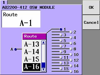 8.1 Change the Connection Route ge OSW Module 4. The Route popup screen will appear.