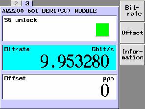 9.2 Operating the BERT Module by Itself SG Screen SG Unlock Shows the operation status of the internal SG using the indicators.