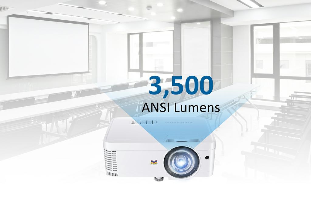 Fit For Classrooms of All Sizes 0.61 short throw projection gives you room to work with when positioning the projector.